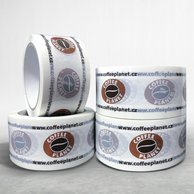 Adhesive custom printed packing pvc tape Coffee Planet