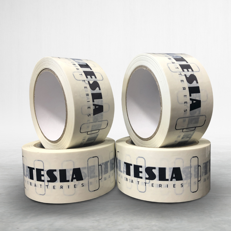 Adhesive custom printed packing pvc tape Tesla